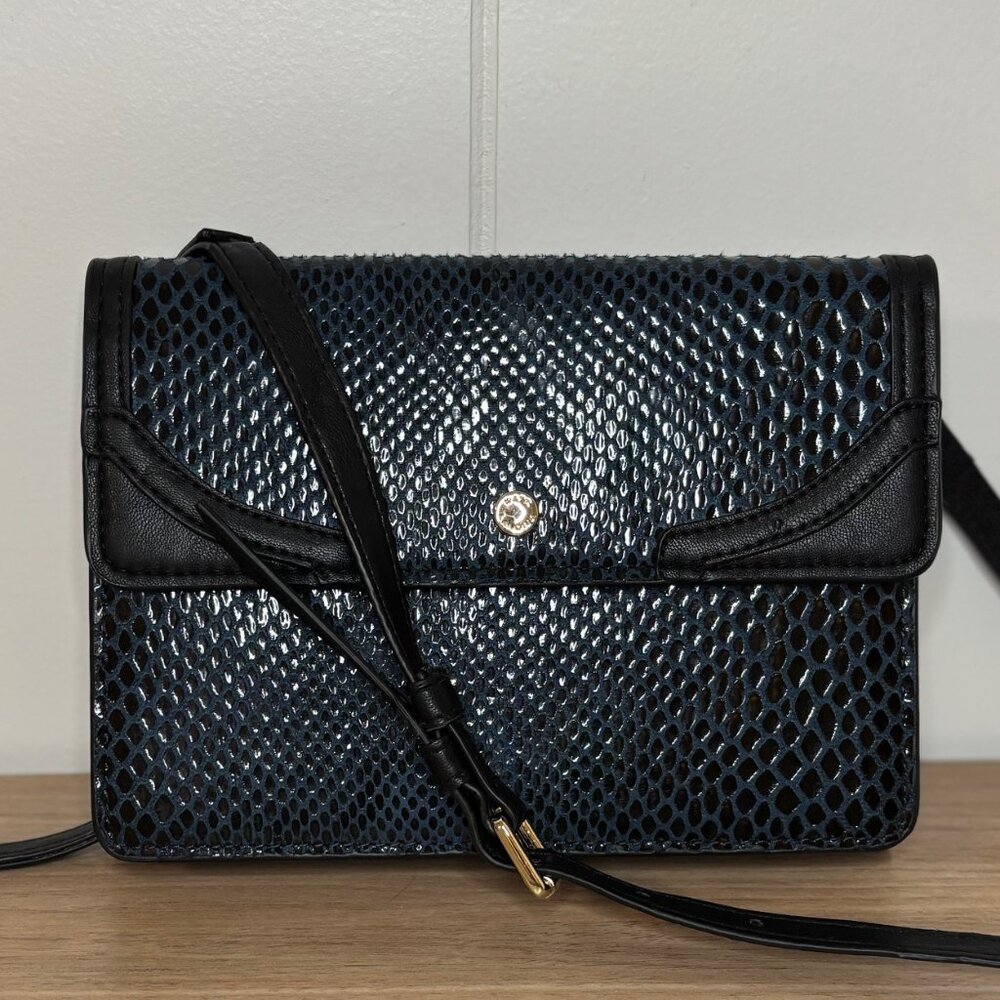 Kate Landry Black & Blue Print Crossbody Bag Women’s